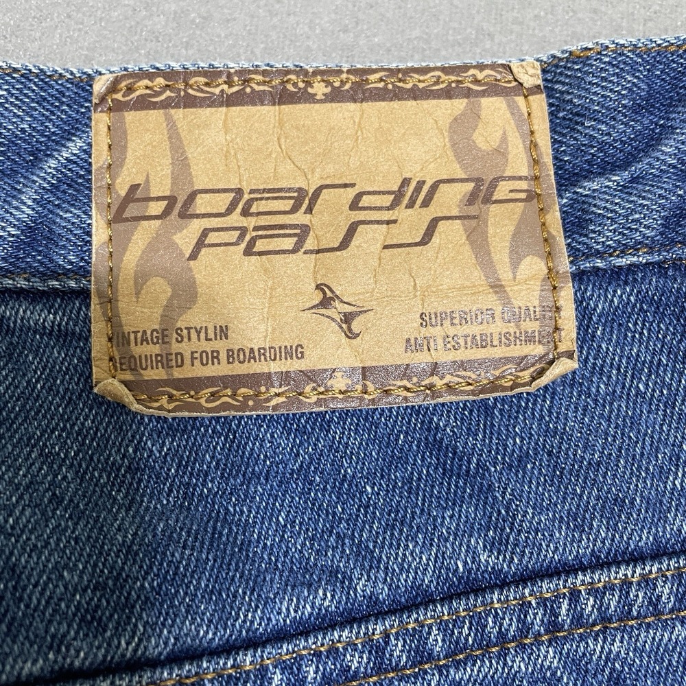 VINTAGE Mens Wide Leg Baggy Jeans 40x30 Blue Denim Skate 90's Y2K WORN-IN Grunge